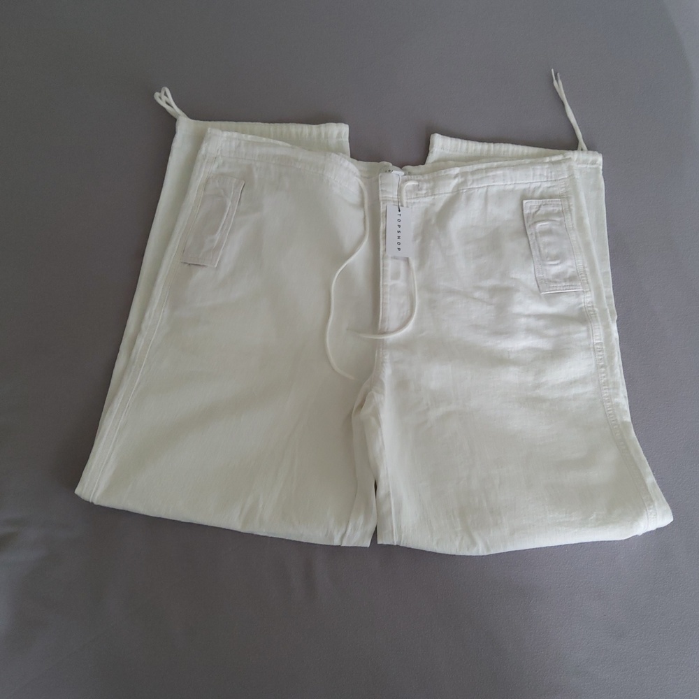 Topshop balloon parachute linen cargo pants, NWT